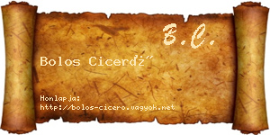 Bolos Ciceró névjegykártya